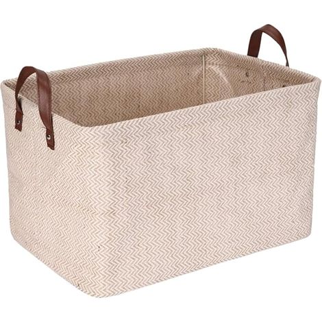 Panier de rangement en toile de jute avec cadre de support (42 x 30 x 25 cm) – Organiseur pour étagères et armoires, accessoires de maison (1/5)