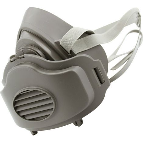 Masque respiratoire demi-visage 3M 3200 anti-poussière, protection contre la poussière, les brouillards et les gaz de construction industriels, cartouches filtrantes en coton. (1/5)