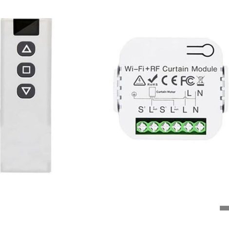 Module Volet Roulant Sans Fil - Récepteur RF + Télécommande - Pour Volets et Stores Motorisés - Portée 100 M - Prêt à Installer - 1 Pièce (1/4)