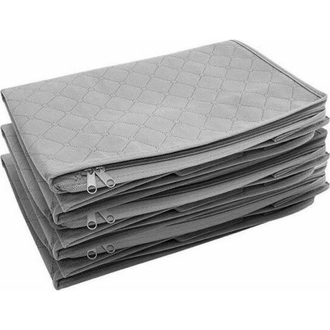 royaluxe - Sac de Range Boite de Rangement Vetement Pliable Vetement sous Lit, Étanche en épais Non-tissé 48 x 35 x 20 cm 3PCS GRISE (1/3)
