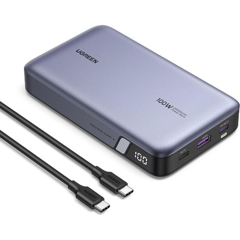 Batterie Externe 20000mAh Power Bank USB C Charge Rapide 3 Ports 2C1A Chargeur Portable PC LED Compatible avec 17 16 15 Galaxy S26 S25 iPad MacBook Air Pro