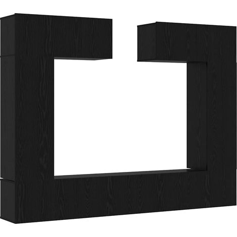 Ensemble meuble TV 6 pcs,Banc TV,Armoire TV Chêne noir 100 x 30 x 30 cm CFW446038 (1/5)