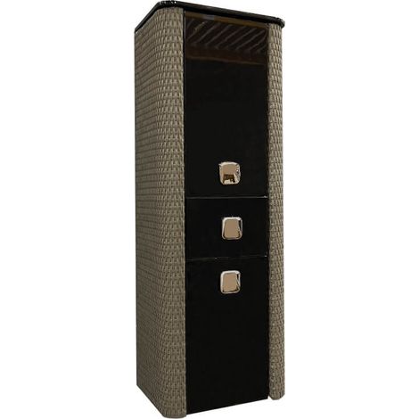 Collezione Madison - Colonna sospesa nera e grigia 140 cm - 2 ante e 1 cassetto - ByCA (1/5)