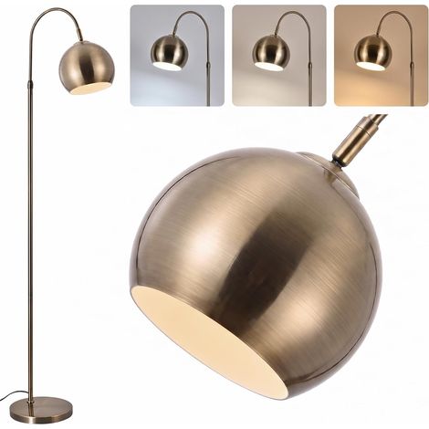 ZMH Lampadaire Arqué E27 Bronze Antique, Hauteur Réglable 160 cm, Interrupteur au Pied, Style Rétro (1/5)