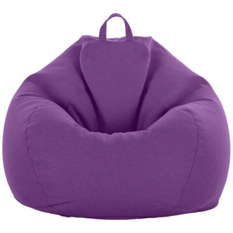QORVA-Sac de canapé Lazy Housse de Canapé Inclinable Tissu Housses de Fauteuil Housse de Chaises sans Remplissage Siège Pouf Feuilletée Tatami Salon Meubles (Violet, 75 x 95cm)