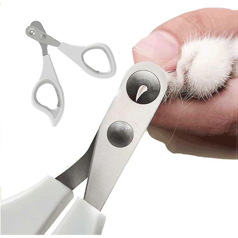 Coupe-ongles pour chats, coupe-ongles pour animaux de compagnie avec trou de positionnement de 2 mm, coupe-ongles pour petits animaux, antidérapant en forme de U (1/5)