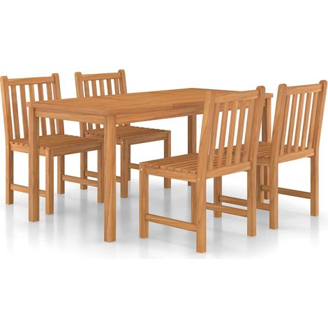 Maison Exclusive - Ensemble de salle à manger de jardin 5 pièces 160 x 80 cm en bois de teck massif (1/5)