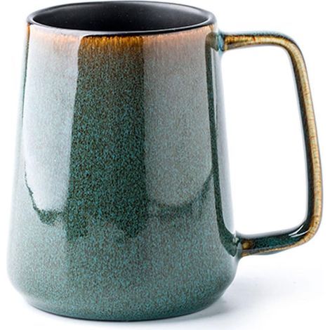 Grandes Tasses à Café En Céramiques, 24 Oz / 700 Ml De Grandes Tasses Supplémentaires, Pour Cappuccino, Latte, Cacao Chaud Ou Don De Time Chaud (24 oz Dark Green) (1/5)