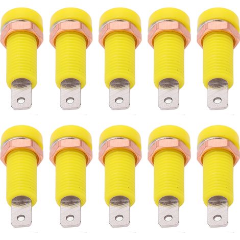 Lot de 10 adaptateurs de connecteurs à montage sur panneau avec prise banane de 4 mm pour instruments électroniques (jaune) (1/5)