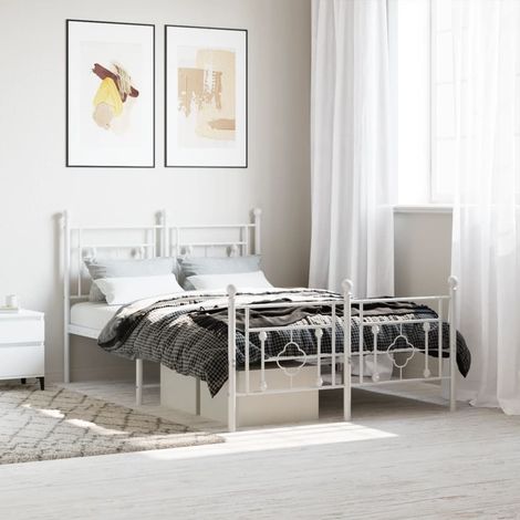 Estructura cama sin colchón con estribo metal blanco 120x200 cm vidaXL (1/5)