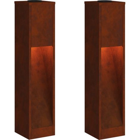 Solar LED Wegeleuchte 2 pcs Bronze Wetterfeststahl vidaXL