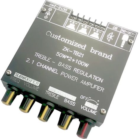 Convient pour l'amplificateur de puissance numérique haute puissance TPA3116 2.1 canaux Bluetooth 5.0, caisson de basses Hi-Fi 2 x 50 W + 100 W. (1/3)