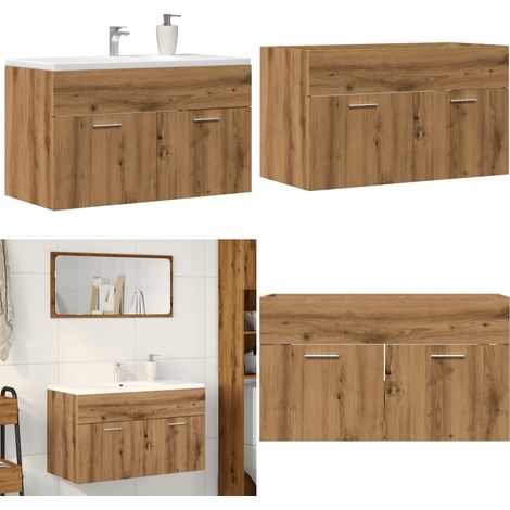 vidaXL Waschbeckenunterschrank Artisan-Eiche 90x38,5x46 Holzwerkstoff (1/5)