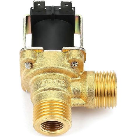 Électrovanne d'entrée d'eau à commande pilote, en laiton, 24 V CC, G1/2, normalement fermée. (1/4)