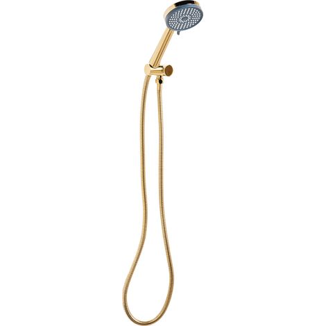 Conjunto de alcachofa y manguera clásico moderno 3 modos de chorro de metal dorado Suripa