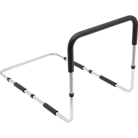 Barrière de lit, hauteur réglable, construction en acier à haute teneur en carbone durable, noir (1/2)