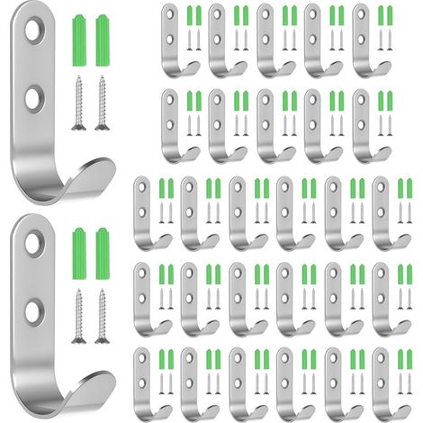 30 Crochets pour Bâches et Filets, Crochets d'Arrimage en Acier Inoxydable pour Remorque, Robustes pour Filets Voiture Bateau Camion Accessoires, avec 60 Cheville (1/5)