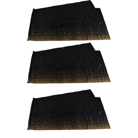 Nappe rectangulaire noire à pois dorés ronds et paillettes (1/5)