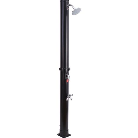 Happy Garden – Douche solaire MOOREA 18L – Réservoir PVC noir – Installation rapide au sol – Rince-pieds intégré – Température max 60°C