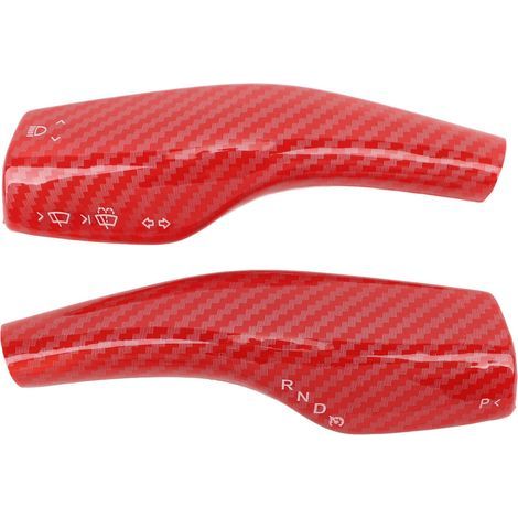 paire de couvre-levier de direction indéformables, décoratifs et protecteurs, style fibre de carbone, rouge. (1/5)