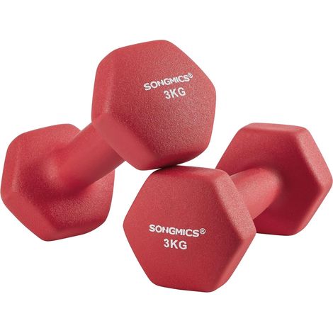 Lot de 2 x 3kg each haltères pour Femme, Rouge SYL66RD