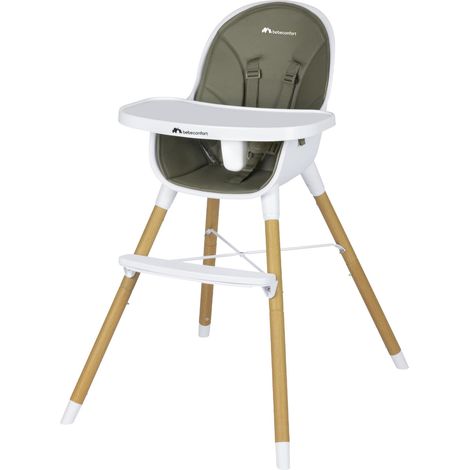 Bebeconfort Avista seggiolone pappa evolutivo che si trasforma in sedia bambino, con imbottitura e vassoio, dai 6 mesi, portata 30 kg, Mineral Green (1/5)