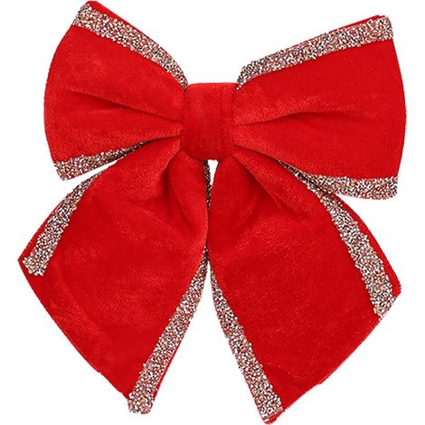 Ribbon - Bow - Plaid - 35 Cm - Décor De Noël Intérieur Et Extérieur - Pour Couronne Arbre Guirlande Porte - 1 Pièce (1/5)