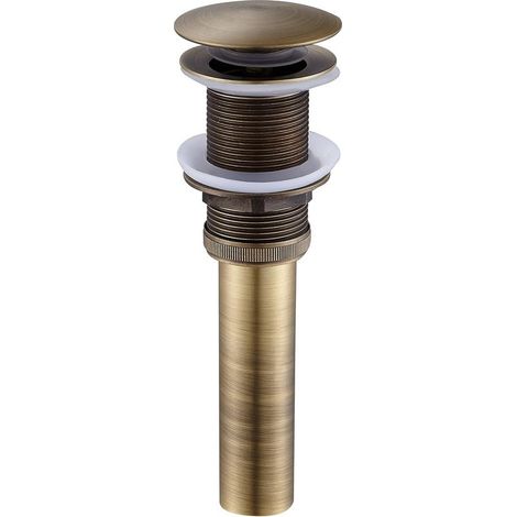 Bonde de vidange Pop Up Push Open Bouchon pour Lavabo Évier Soupape de Vidange Salle de Bain en Laiton Couleur Bronze (1/3)