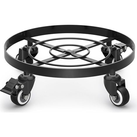 APEX Support à plantes en métal avec roulettes, support robuste pour jardinière de jardin Ø32cm, chariot de rempotage mobile, convient aux terrasses extérieures