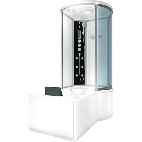 Kombination Badewanne Dusche K55-L03 Duschtempel 170x100 cm