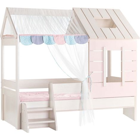 Cama infantil casita aglomerado rosa 90x200cm