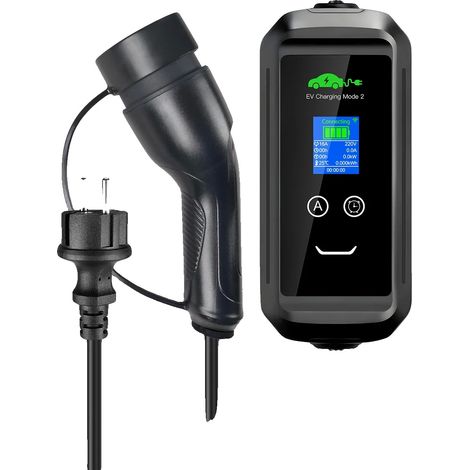 Cargador para vehículos eléctricos, control mediante aplicación inteligente, diseño resistente a la intemperie, 3,6 kW, alcance de 5 m. (1/2)