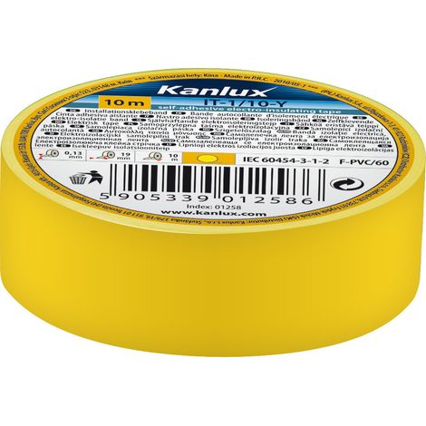 Cinta aislante autoadhesiva amarilla Kanlux 1272, 1 unidad. (1/3)
