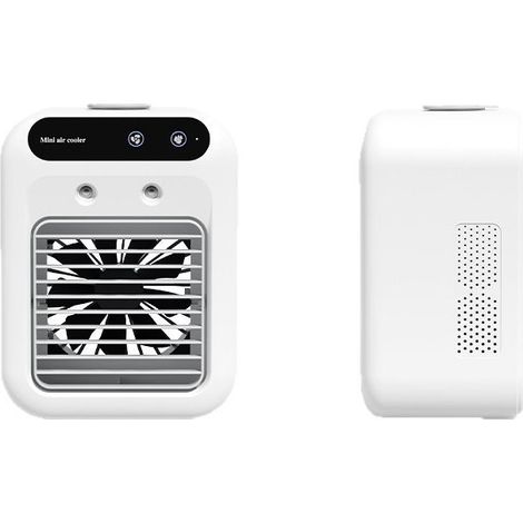 GDHZS- 2pièces Refroidisseur d'Air de Bureau Mini Ventilateur Climatiseur Individuel Compact Rechargeable 25W avec Prise USB et Panneau de Commande Supérieur (1/5)