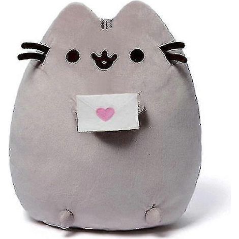Plüschkatze mit Sushi-Essstäbchen, Kawaii-Donuts-Pizza-Spielzeug, weiche graue Plüschkatze, 18 cm, für Kinder - r8 (1/2)
