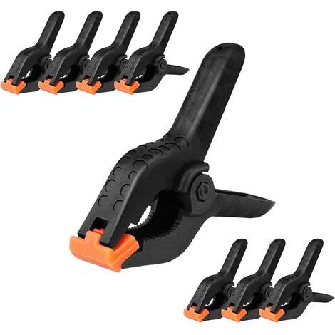 Pinces à Ressort,8 Pcs Clips À Ressort En Nylon Robustes Photographie Support de Toile de Fond Pinces Clips Universels Clips À Ressort En Nylon (1/5)