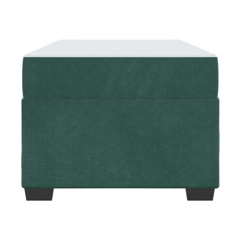 Cadre de lit matelas vert foncé, 80 × 200 cm, tissu, tissu doux et respirant, pour chambre, confort quotidien, assemblage rapide (1/5)