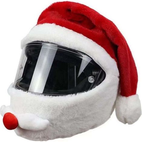 Housse De Casque Moto - Motif Pere Noel - Rouge - Universelle - Imperméable - Pour Casque Moto Et Scooter - 1 Pièce