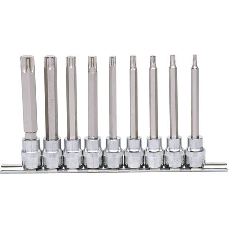 KS TOOLS 3/8' Jeu de douilles tournevis Torx CHROMEplus, longues, 9 pcs T20-T60 ( 918.1550 ) (1/4)