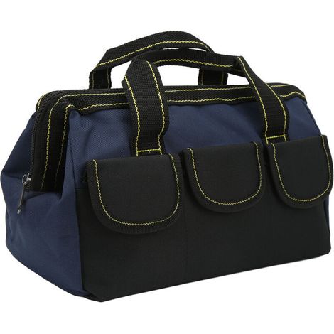 Sac de rangement pour outils 18 pouces, large ouverture, accès facile, grand espace, étanche, portable, robuste, pour atelier et maison (1/4)