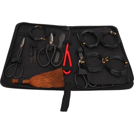 Ensemble d'outils pour bonsaï en acier au carbone : coupe-feuilles, sécateur, râteau, accessoires de jardinage (1/5)