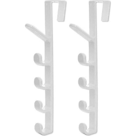 Türhaken-Set (2er-Pack, mit 5 Haken) - Ideal zur Aufbewahrung von Taschen, Kleidung und Mänteln. (1/5)