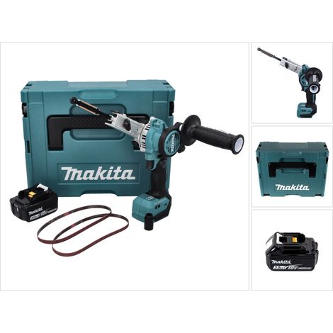 Makita DBS 180 F1J Akku Bandfeile 18 V 9 x 533 mm Brushless + 1x Akku 3,0 Ah + Makpac - ohne Ladegerät