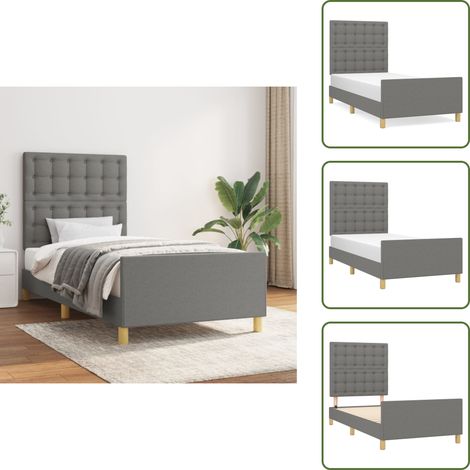 Cadre de lit sans matelas avec tête de lit 80x200cm tissu - Cadre De Lit - Lit Double - Literie - Têtière De Lit - Meuble De Chambre (1/5)