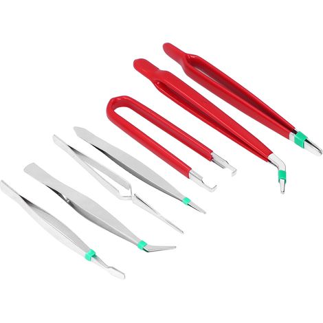 Set mit 7 multifunktionalen, antistatischen Pinzetten für präzise Reparaturen und manuelle Elektronikwartung (1/5)