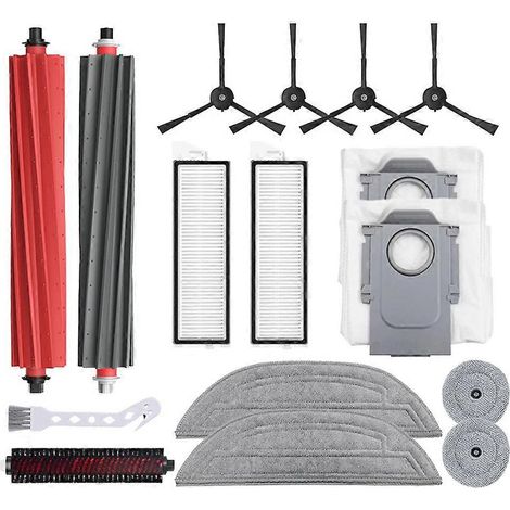 Ersatzteile für den Roborock S8 MaxV Ultra/G20S Saugroboter: Hauptseitenbürsten, Reinigungstücher, HEPA-Filter, Staubbeutel und Zubehör.