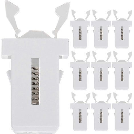 10er-Pack Mülltonnenschlösser, Ersatz-Mülltonnenschnallen, Schnappverschluss – 2,10 x 1,20 x 0,70 cm – Weiß (1/4)