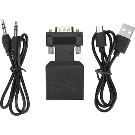 Adaptateur VGA Mâle vers HDMI Femelle 1080P pour PC, Ordinateur Portable et Vidéoprojecteur (1/5)