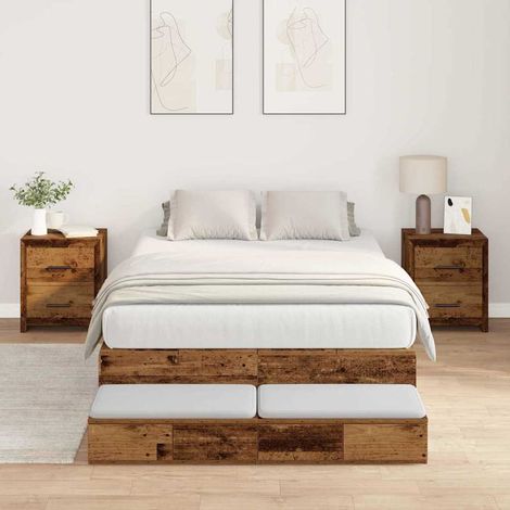 Aufbewahrungsbettgestell Altholz 120 cm Holzwerkstoff (1/5)