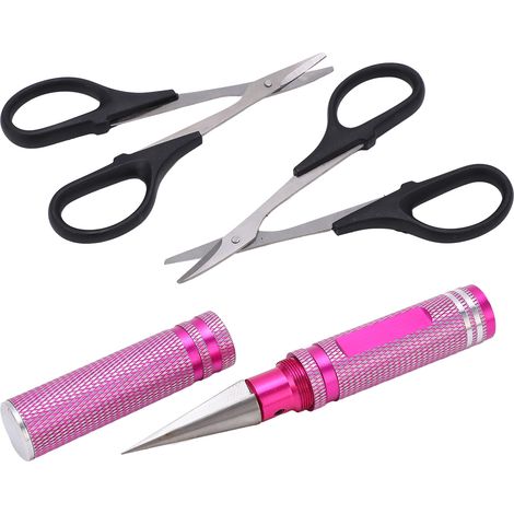 Kit de ciseaux courbes universels pour voitures et drones radiocommandés (0-14 mm) - Accessoire de perforation rose (1/5)